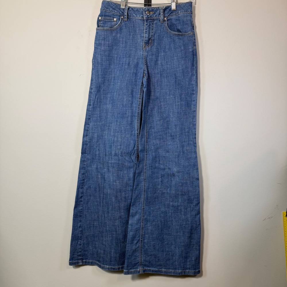 London Jean Wide Leg Jeans Women 6 Blue High Rise Denim Pants Hippie Boho Retro